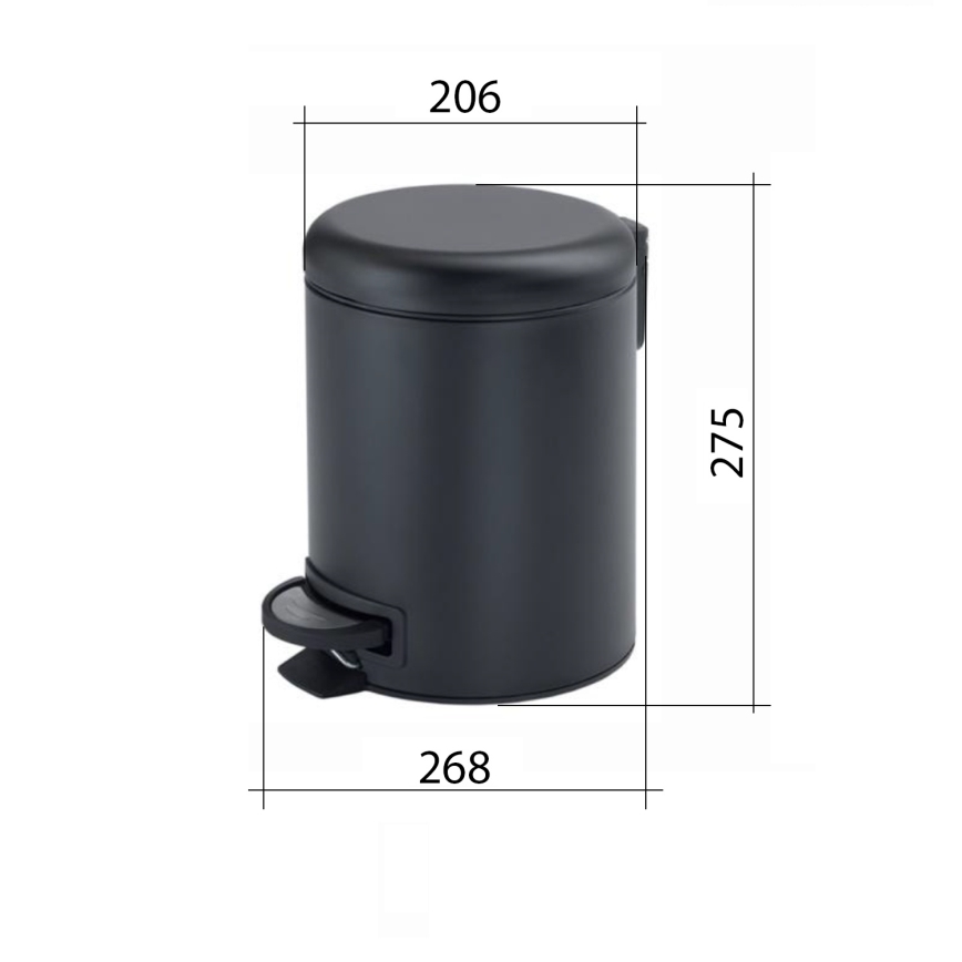 Gedy - Poubelle POTTY 5 l à fermeture amortie, dorée mate