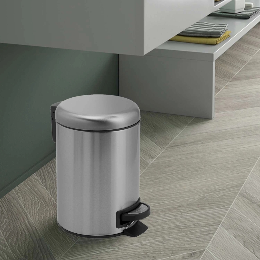 Gedy - Poubelle POTTY 5 l à fermeture douce, inox brossé