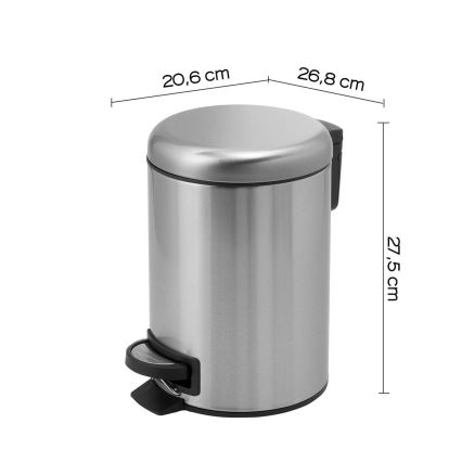 Gedy - Poubelle POTTY 5 l à fermeture douce, inox brossé