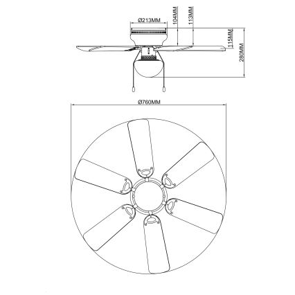 GLOBO - Ventilateur de plafond 1xE27/60W/230V