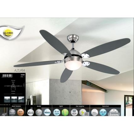 GLOBO 0308 - Ventilateur de plafond AZURA 1xE14/60W/230V