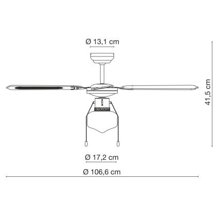 Globo - Ventilateur de plafond 1xE27/60W/230V