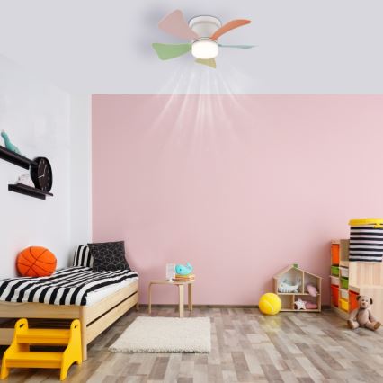 Globo - Ventilateur de plafond LED dimmable LED/10W/230V 3000-6500K multicolore + télécommande