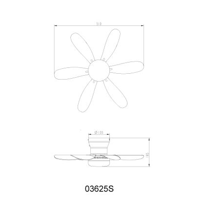 Globo - Ventilateur de plafond LED dimmable LED/5W/230V 2700-6500K noir + télécommande