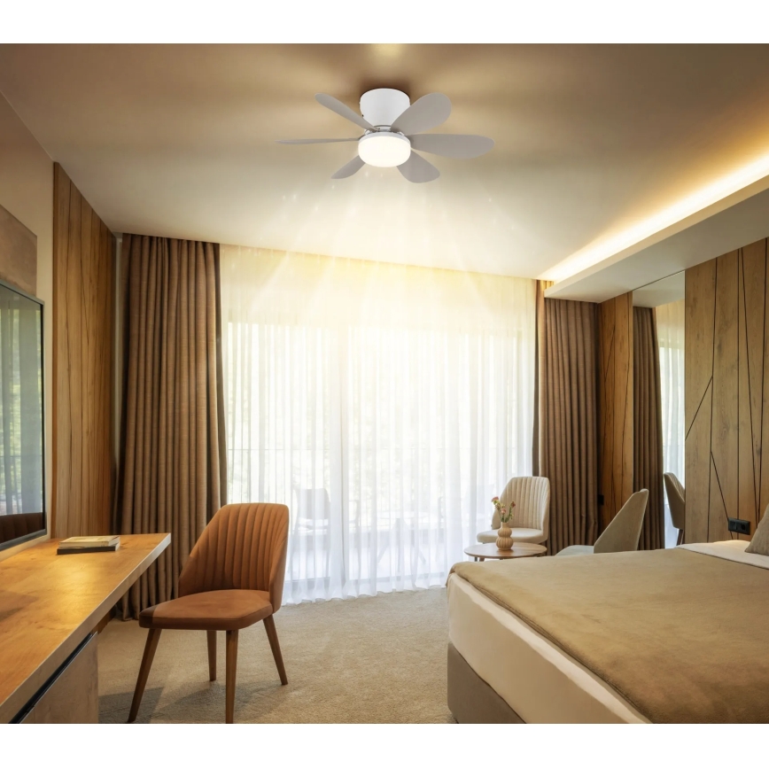 Globo - Ventilateur de plafond LED dimmable LED/5W/230V 2700-6500K beige + télécommande