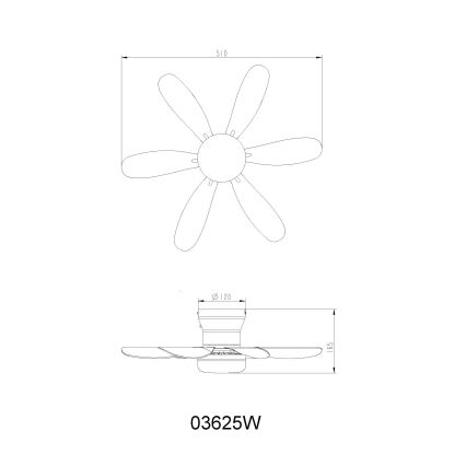 Globo - Ventilateur de plafond LED dimmable LED/5W/230V 2700-6500K blanc + télécommande
