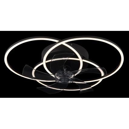 Globo - Ventilateur de plafond LED dimmable 40W/230V (3000–6500K), noir + télécommande