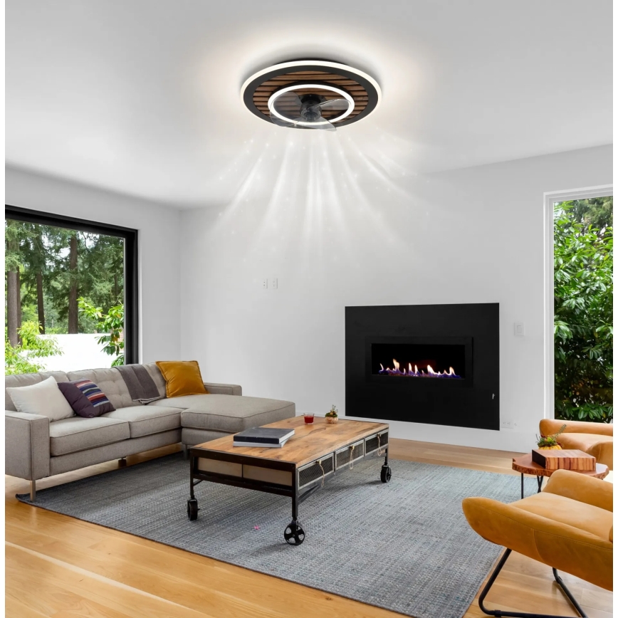 Globo - Ventilateur de plafond LED dimmable LED/36W/230V 2700-6000K noir + télécommande