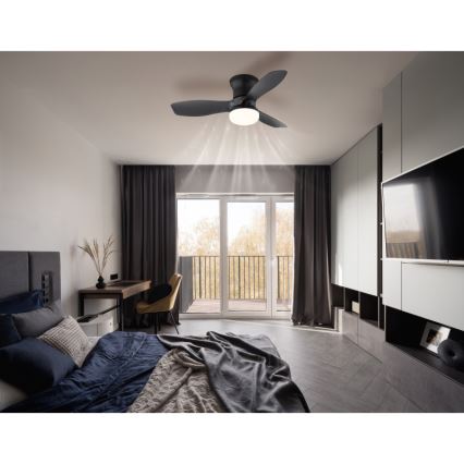 Globo - Ventilateur de plafond LED à intensité variable/15W/230V 2700-6500K noir + télécommande