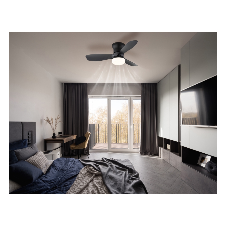 Globo - Ventilateur de plafond LED à intensité variable/15W/230V 2700-6500K noir + télécommande