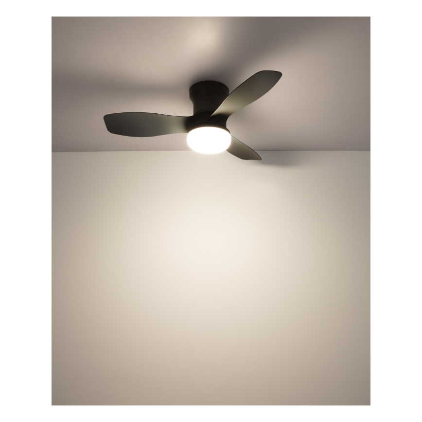Globo - Ventilateur de plafond LED à intensité variable/15W/230V 2700-6500K noir + télécommande