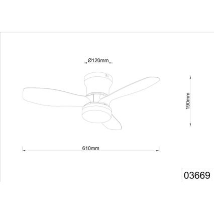 Globo - Ventilateur de plafond LED à intensité variable/15W/230V 2700-6500K noir + télécommande