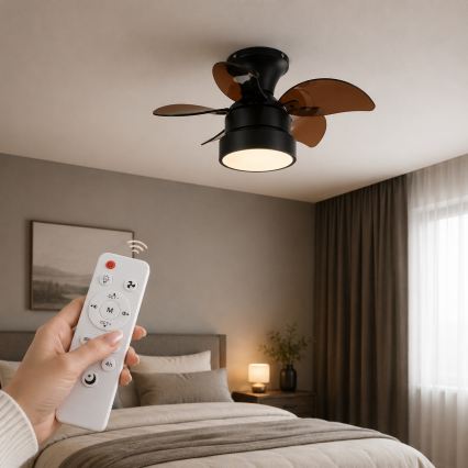 Globo - Ventilateur de plafond LED à intensité variable LED/22W/230V 3000/4500/6000K marron + télécommande