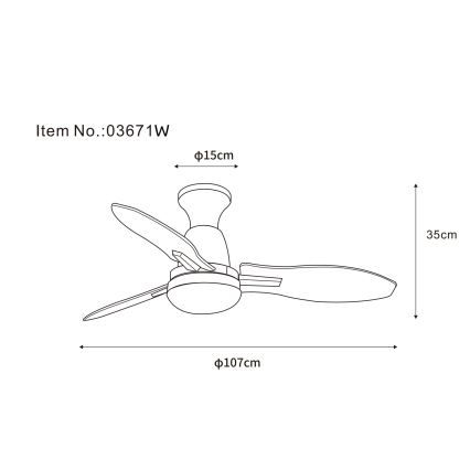 Globo - Ventilateur de plafond LED dimmable 22W/230V 3000/4500/6000K + télécommande