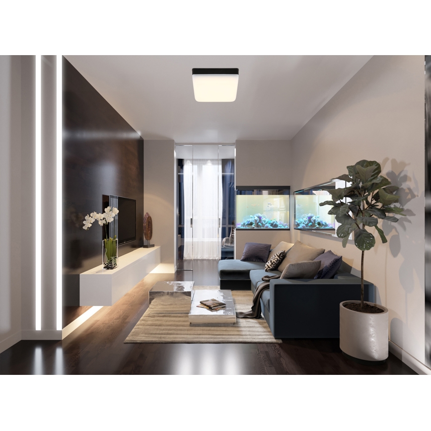 Globo - Plafonnier LED/8W/230V 4000K 12x12 cm noir