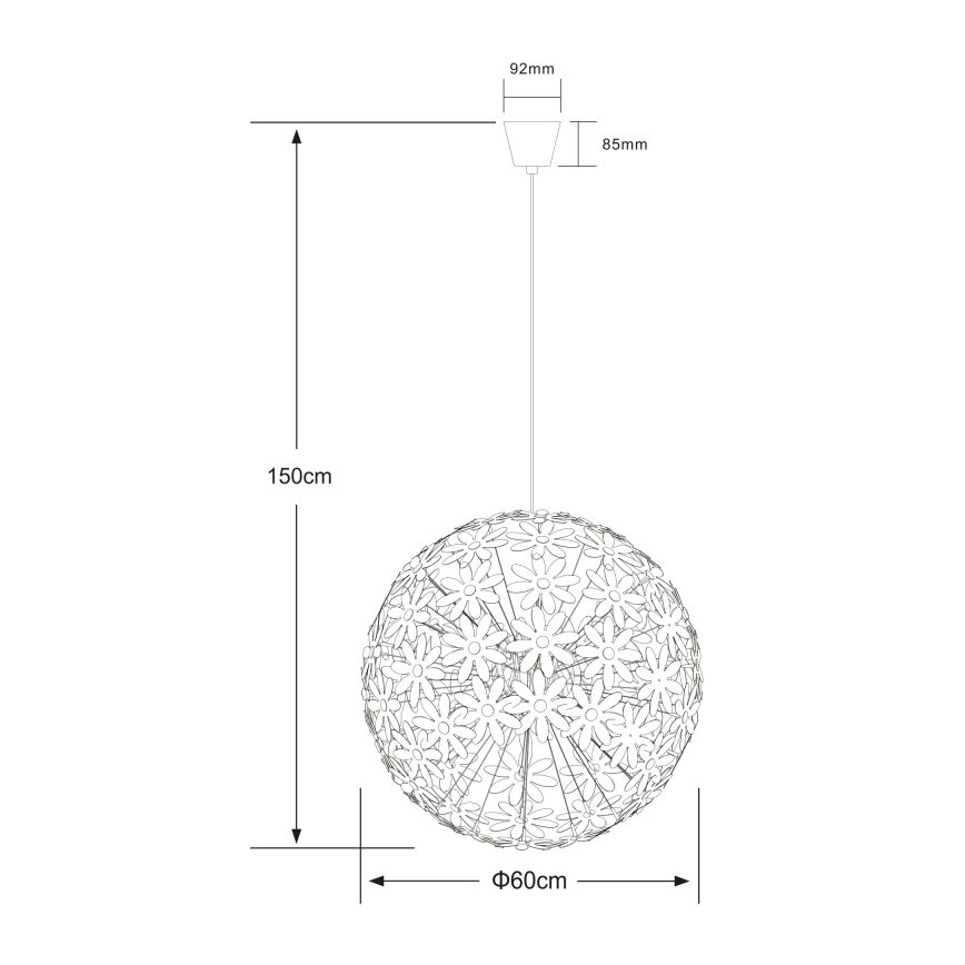 Globo 15024 - Suspension avec fil STELLA 1xE27/60W/230V
