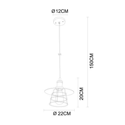 Globo - Suspension filaire 1xE27/60W/230V