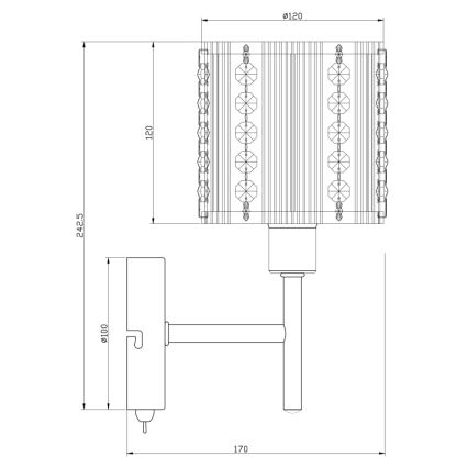 Globo - Applique murale 1xE14/40W/230V chrome