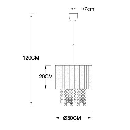 GLOBO 15098 - Suspension PYRA 1xE27/60W/230V