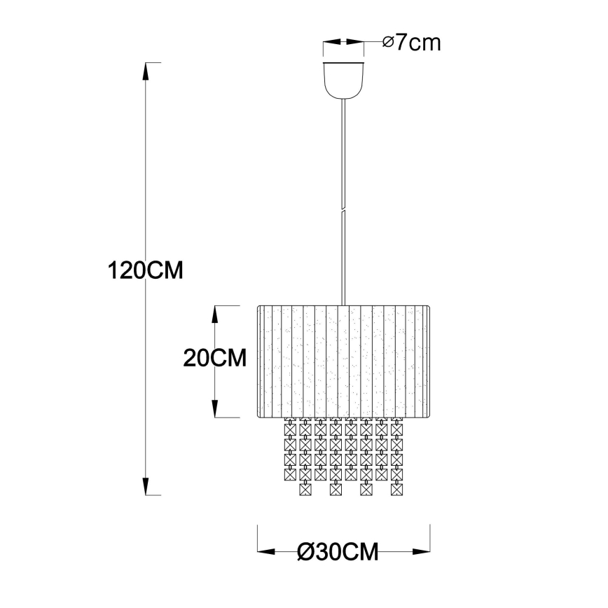 GLOBO 15098 - Suspension PYRA 1xE27/60W/230V