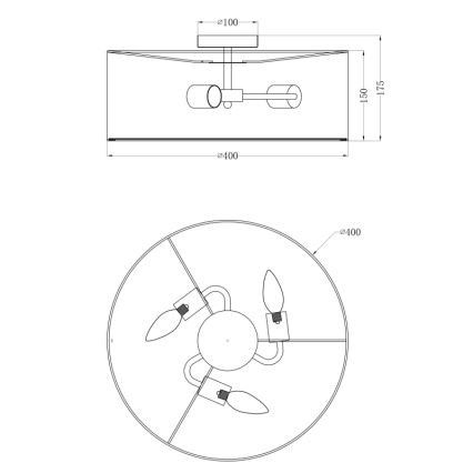 Globo 15188D - Plafonnier AMY I 3xE14/40W/230V