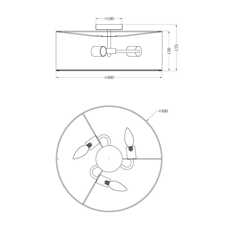 Globo 15188D - Plafonnier AMY I 3xE14/40W/230V