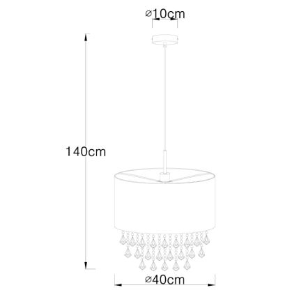 Globo - Suspension filaire 1xE27/60W/230V