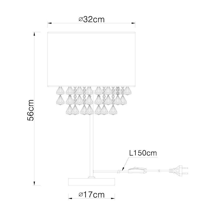 GLOBO 15188T3 - lampe de table AMY I 1xE27/60W/230V