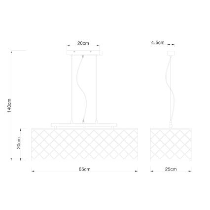 Globo - Suspension avec fil 3xE27/60W/230V