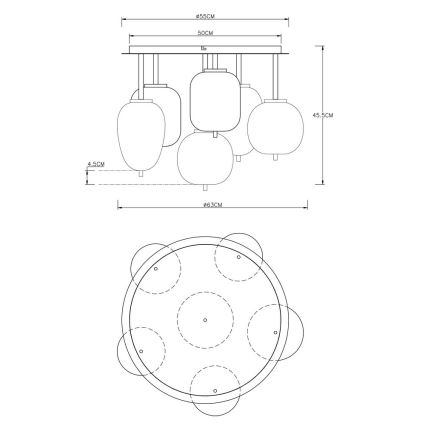 Globo - Lustre monté en surface 6xE14/40W/230V laiton