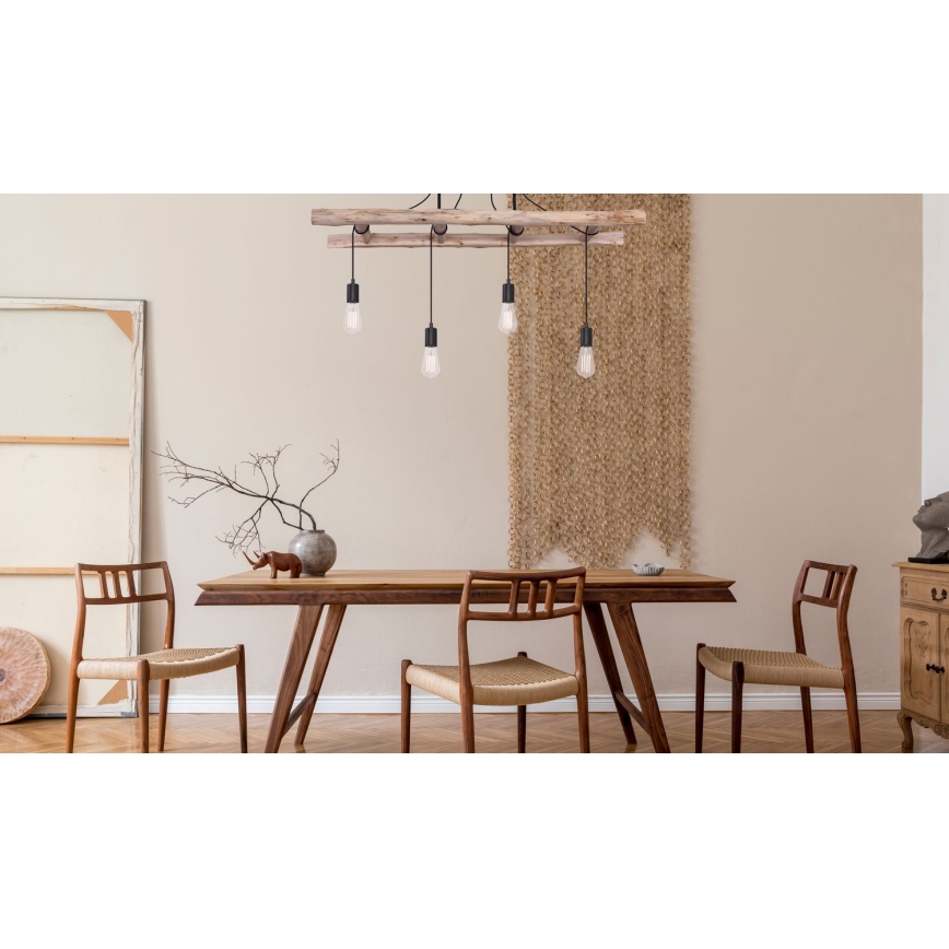 Globo - Suspension filaire 4xE27/60W/230V