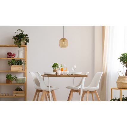 Globo - Suspension filaire 1xE27/60W/230V bambou