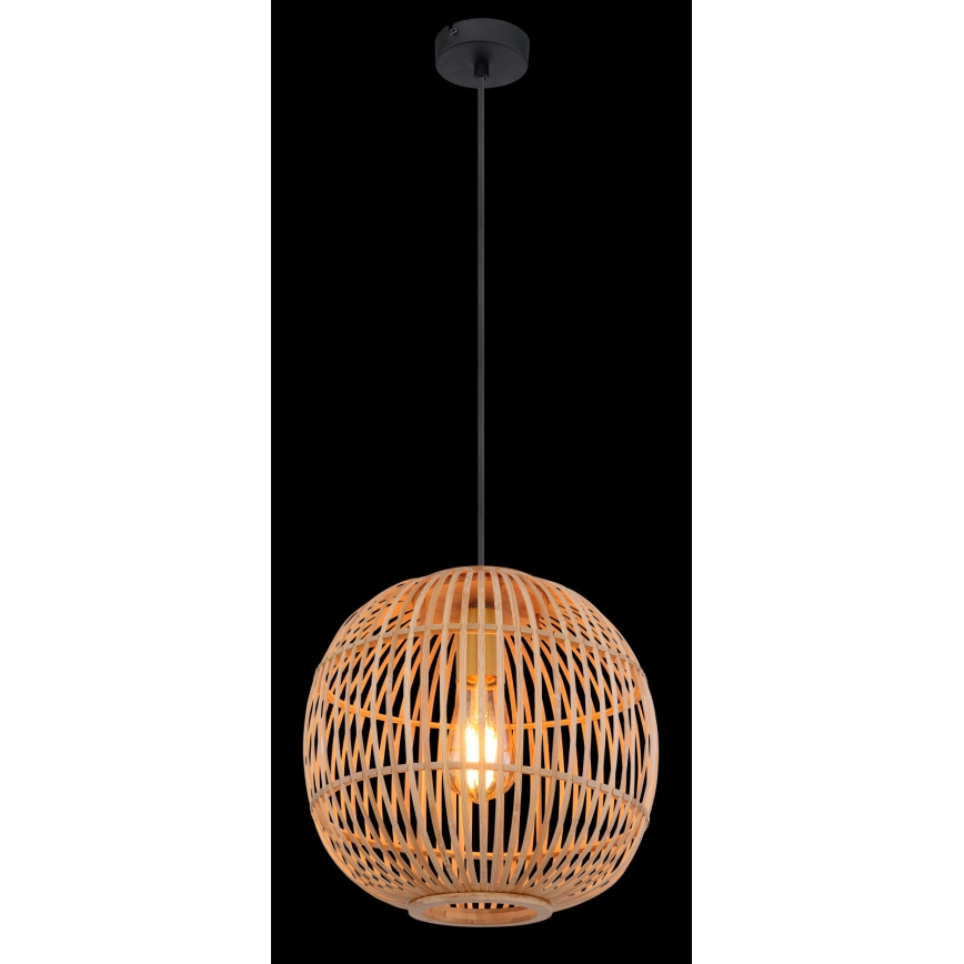 Globo - Suspension filaire 1xE27/60W/230V bambou