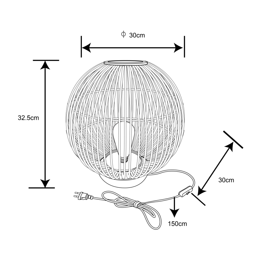 Globo - Lampe de table 1xE27/60W230V bambou