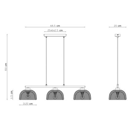 Globo - Suspension avec fil 3xE14/40W/230V