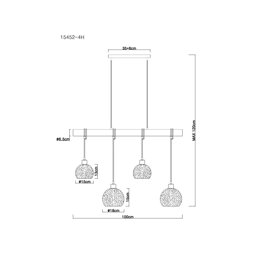 Globo - Suspension filaire 4xE27/40W/230V