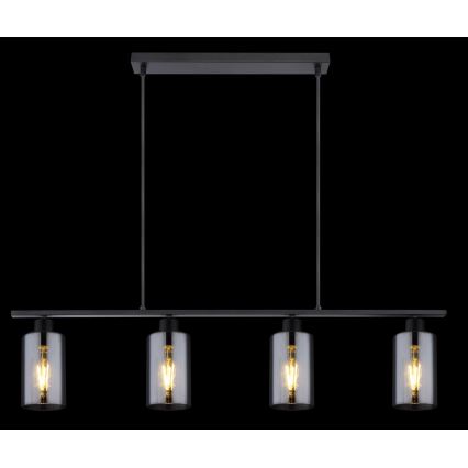 Globo - Suspension filaire 4xE27/60W/230V noir