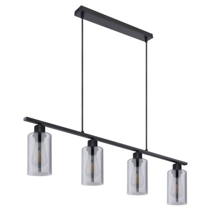 Globo - Suspension filaire 4xE27/60W/230V noir