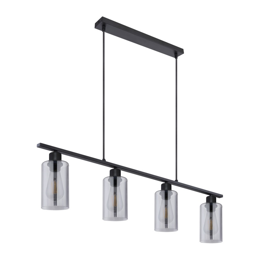 Globo - Suspension filaire 4xE27/60W/230V noir