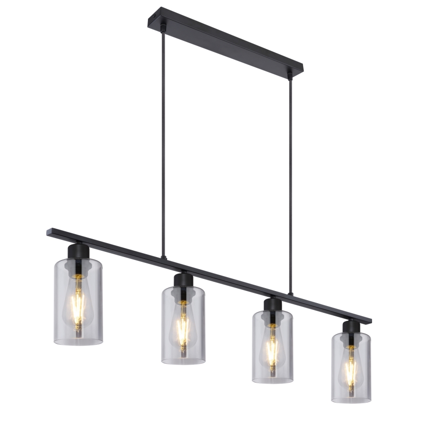 Globo - Suspension filaire 4xE27/60W/230V noir