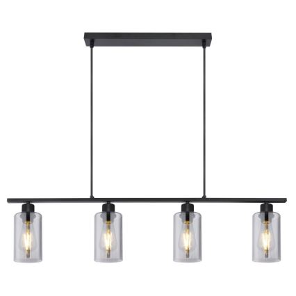 Globo - Suspension filaire 4xE27/60W/230V noir