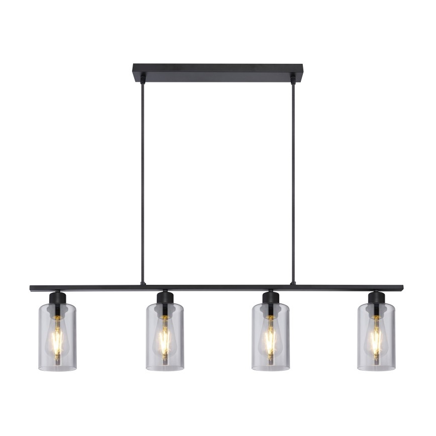 Globo - Suspension filaire 4xE27/60W/230V noir