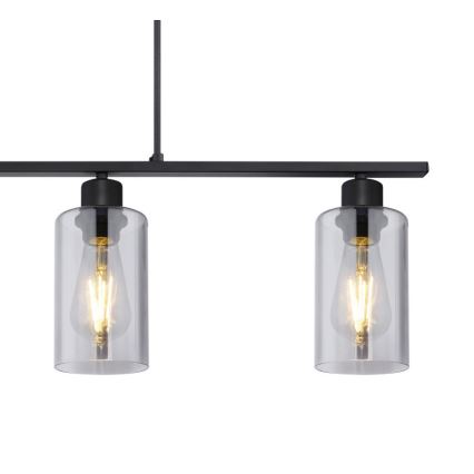 Globo - Suspension filaire 4xE27/60W/230V noir