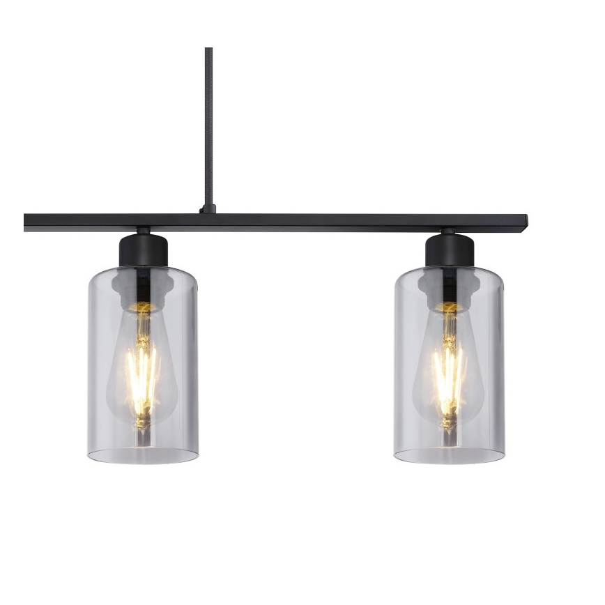 Globo - Suspension filaire 4xE27/60W/230V noir