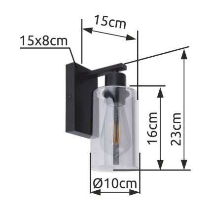 Globo - Applique murale 1xE27/60W/230V noir
