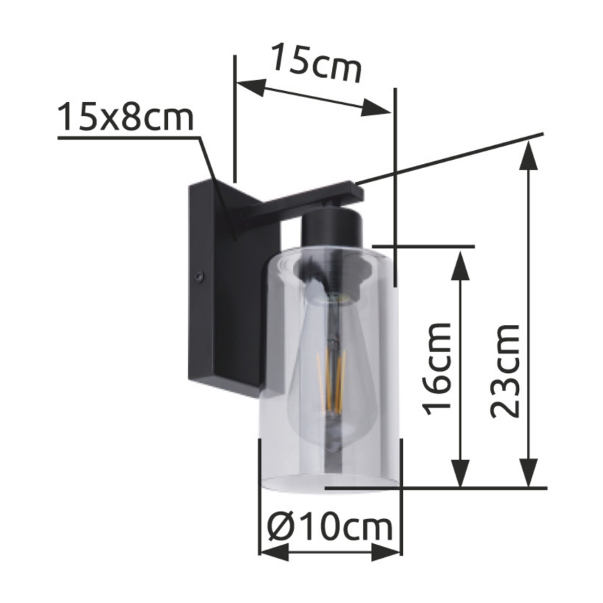 Globo - Applique murale 1xE27/60W/230V noir