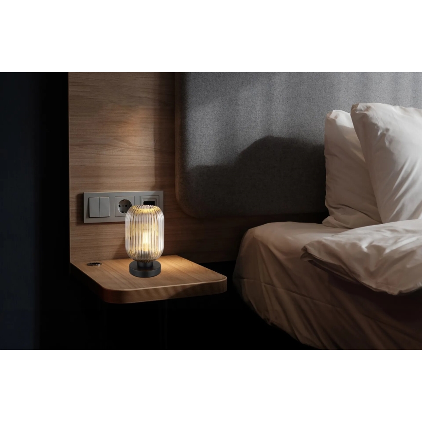 Globo - Lampe de table 1xE27/40W/230V gris