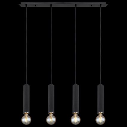 Globo - Suspension filaire 4xE27/60W/230V bois noir