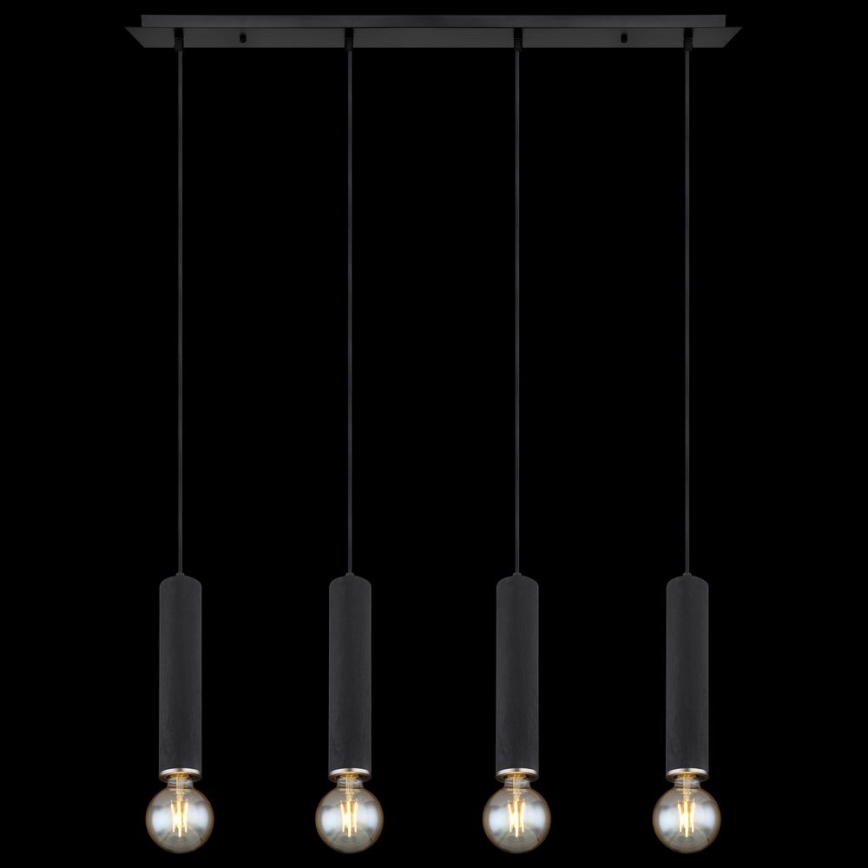 Globo - Suspension filaire 4xE27/60W/230V bois noir
