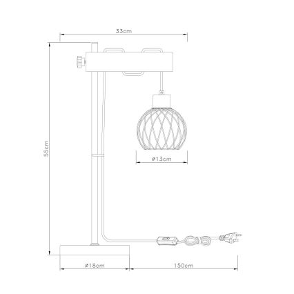 Globo - Lampe de table 1xE27/15W/230V